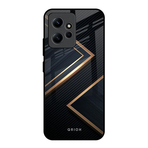 Sleek Golden & Navy Glossy Case for Redmi Note 12
