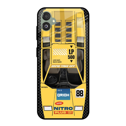 Yellow Racing Car Glossy Case for Samsung Galaxy F14 5G