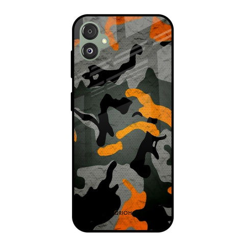 Camouflage Orange Glossy Case For Samsung Galaxy F14 5G
