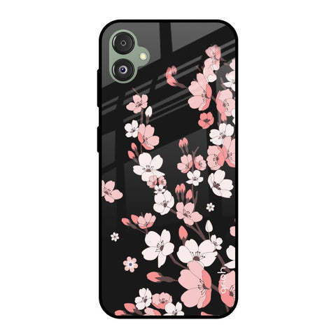 Black Cherry Blossom Glossy Case for Samsung Galaxy F14 5G
