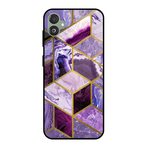 Purple Rhombus Marble Glossy Case for Samsung Galaxy F14 5G