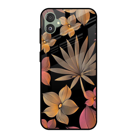 Lines Pattern Flowers Glossy Case for Samsung Galaxy F14 5G