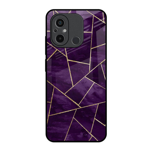 Geometric Purple Glossy Case For Redmi 12C