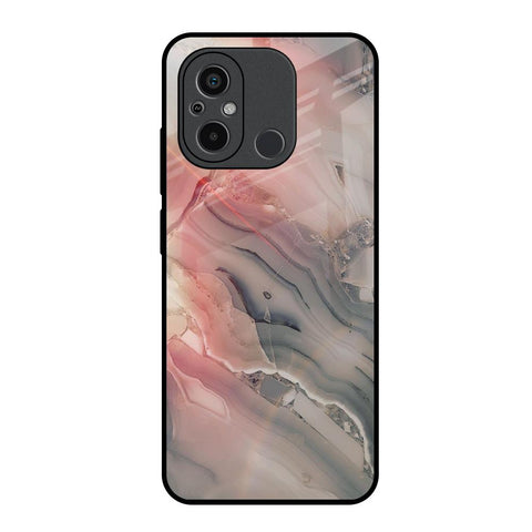Pink And Grey Marble Glossy Case For Redmi 12C