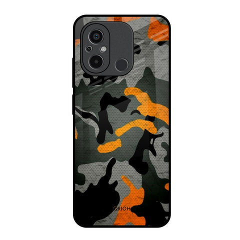 Camouflage Orange Glossy Case For Redmi 12C