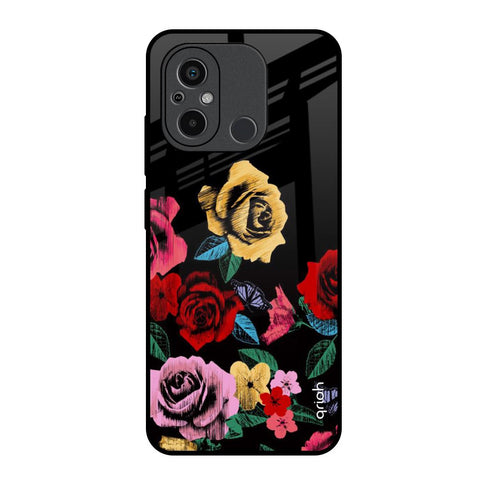 Floral Decorative Glossy Case For Redmi 12C