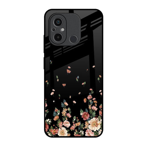 Floating Floral Print Glossy Case for Redmi 12C