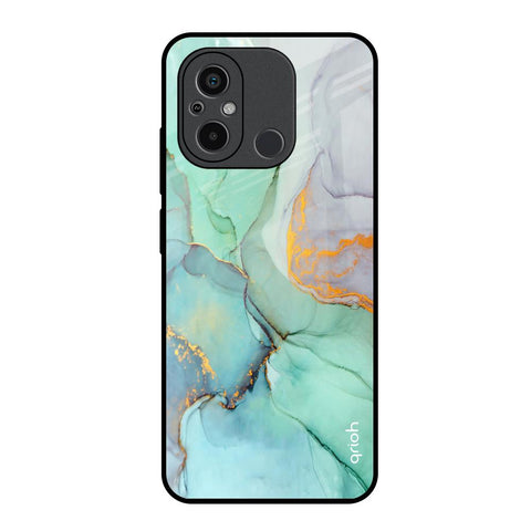 Green Marble Glossy Case for Redmi 12C