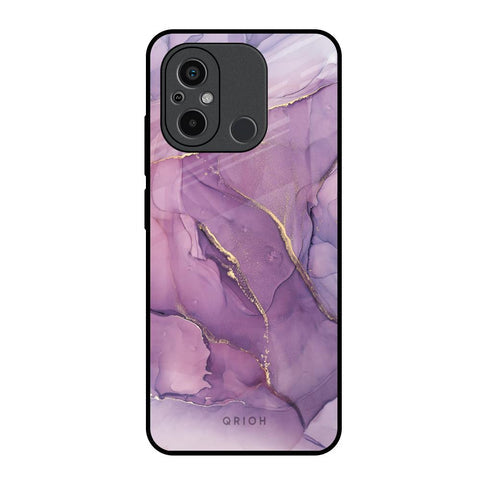 Purple Gold Marble Glossy Case for Redmi 12C