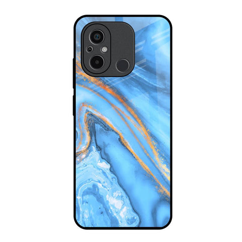 Vibrant Blue Marble Glossy Case for Redmi 12C