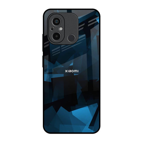 Polygonal Blue Box Glossy Case For Redmi 12C