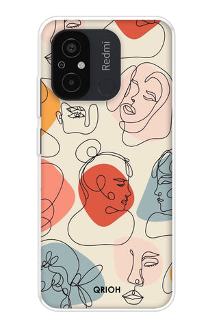 Abstract Faces Soft Cover for Redmi 12C