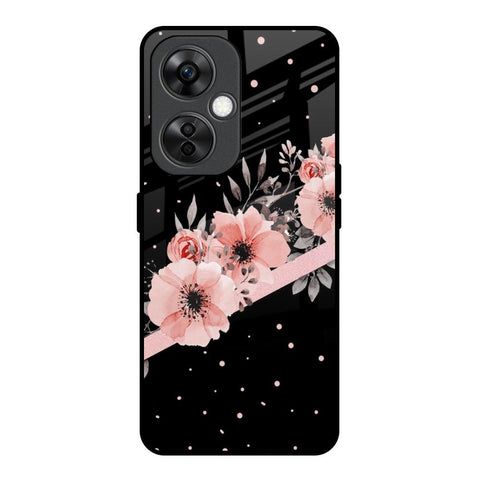 Floral Black Band Glossy Case For OnePlus Nord CE 3 Lite 5G