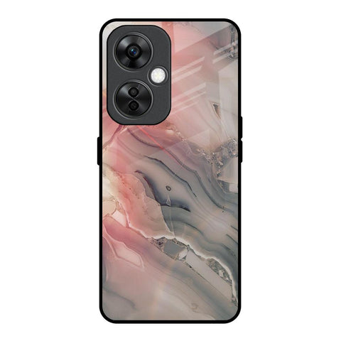 Pink And Grey Marble Glossy Case For OnePlus Nord CE 3 Lite 5G