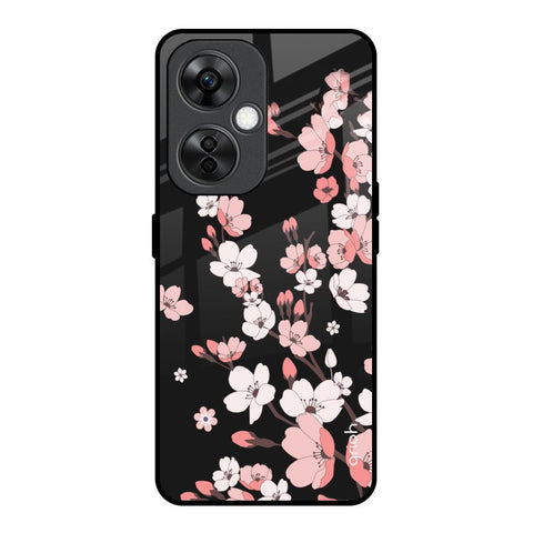 Black Cherry Blossom Glossy Case for OnePlus Nord CE 3 Lite 5G