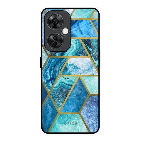 Turquoise Geometrical Marble Glossy Case for OnePlus Nord CE 3 Lite 5G
