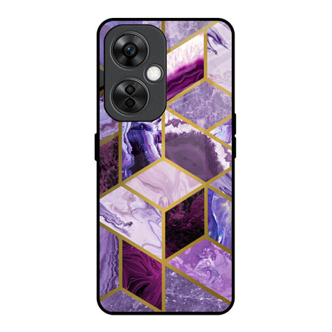 Purple Rhombus Marble Glossy Case for OnePlus Nord CE 3 Lite 5G