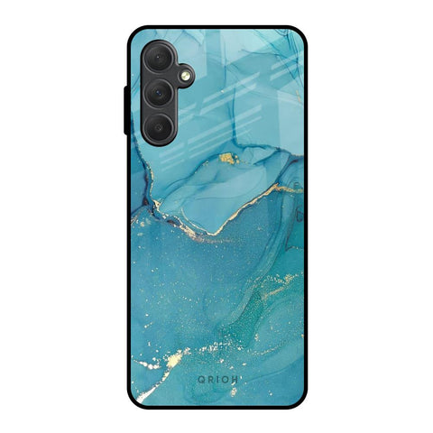 Blue Golden Glitter Glossy Case for Samsung Galaxy M54 5G