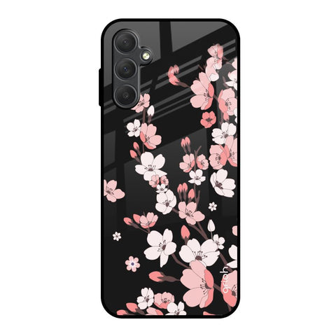 Black Cherry Blossom Glossy Case for Samsung Galaxy M14 5G