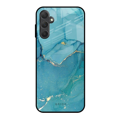 Blue Golden Glitter Glossy Case for Samsung Galaxy M14 5G