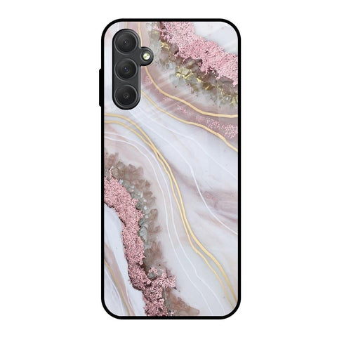Pink & Gold Gllitter Marble Glossy Case for Samsung Galaxy M14 5G