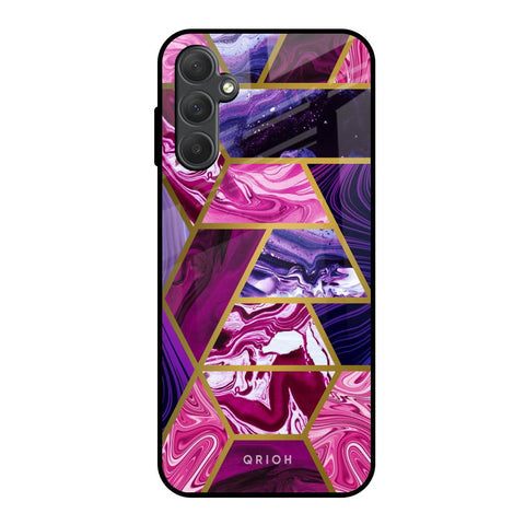 Electroplated Geometric Marble Glossy Case for Samsung Galaxy M14 5G