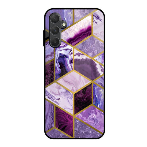 Purple Rhombus Marble Glossy Case for Samsung Galaxy M14 5G