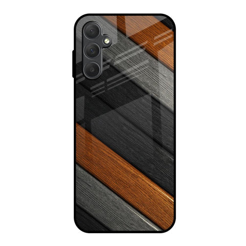 Tri Color Wood Glossy Case for Samsung Galaxy M14 5G