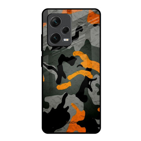 Camouflage Orange Glossy Case For Redmi Note 12 Pro Plus 5G