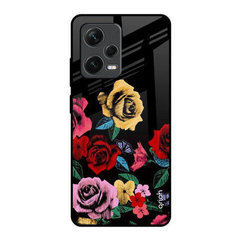 Floral Decorative Glossy Case For Redmi Note 12 Pro Plus 5G