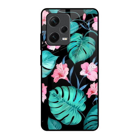 Tropical Leaves & Pink Flowers Glossy Case for Redmi Note 12 Pro Plus 5G