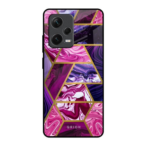 Electroplated Geometric Marble Glossy Case for Redmi Note 12 Pro Plus 5G