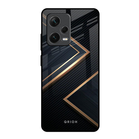 Sleek Golden & Navy Glossy Case for Redmi Note 12 Pro Plus 5G