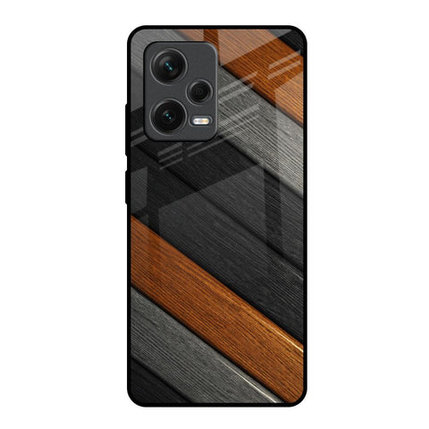 Tri Color Wood Glossy Case for Redmi Note 12 Pro Plus 5G