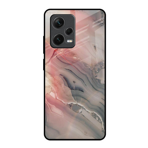 Pink And Grey Marble Glossy Case For Redmi Note 12 Pro 5G