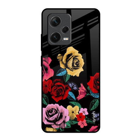 Floral Decorative Glossy Case For Redmi Note 12 Pro 5G