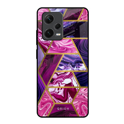 Electroplated Geometric Marble Glossy Case for Redmi Note 12 Pro 5G