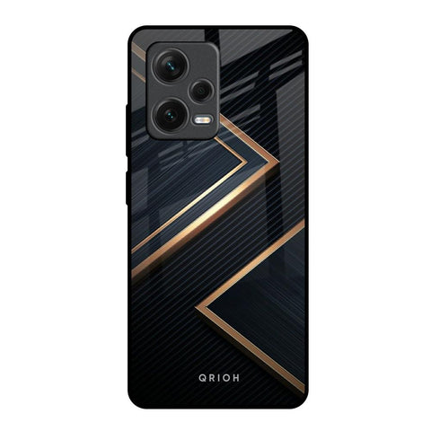 Sleek Golden & Navy Glossy Case for Redmi Note 12 Pro 5G