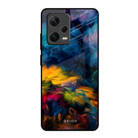 Multicolor Oil Painting Glossy Case for Redmi Note 12 Pro 5G