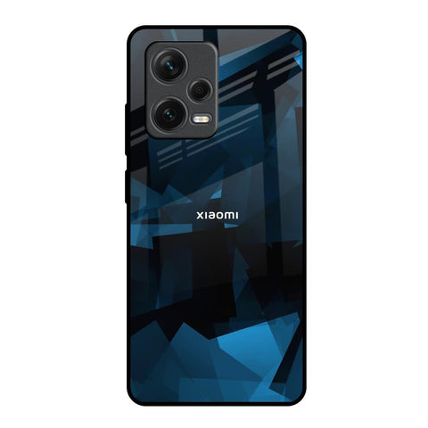 Polygonal Blue Box Glossy Case For Redmi Note 12 Pro 5G