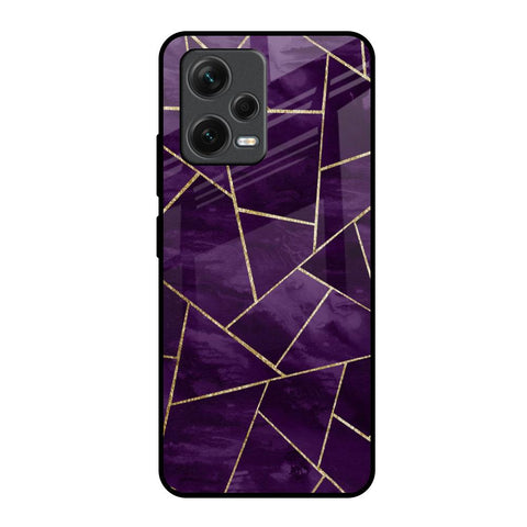 Geometric Purple Glossy Case For Redmi Note 12 5G