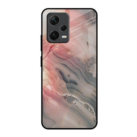 Pink And Grey Marble Glossy Case For Redmi Note 12 5G