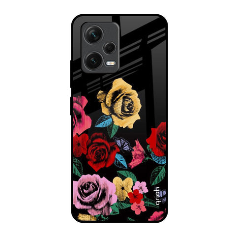 Floral Decorative Glossy Case For Redmi Note 12 5G