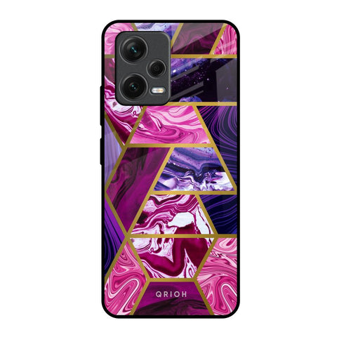 Electroplated Geometric Marble Glossy Case for Redmi Note 12 5G