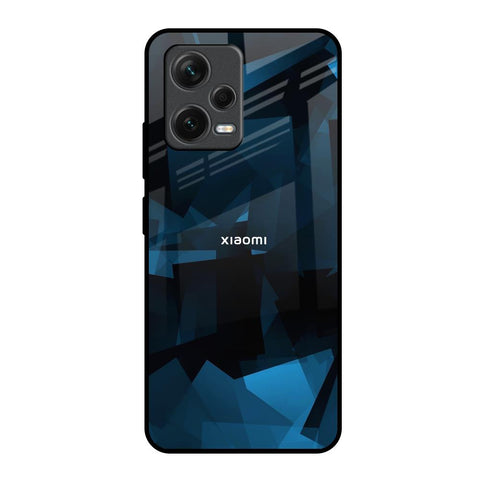 Polygonal Blue Box Glossy Case For Redmi Note 12 5G