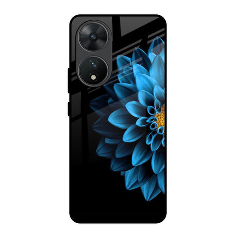 Half Blue Flower Glossy Case for Vivo T2 5G