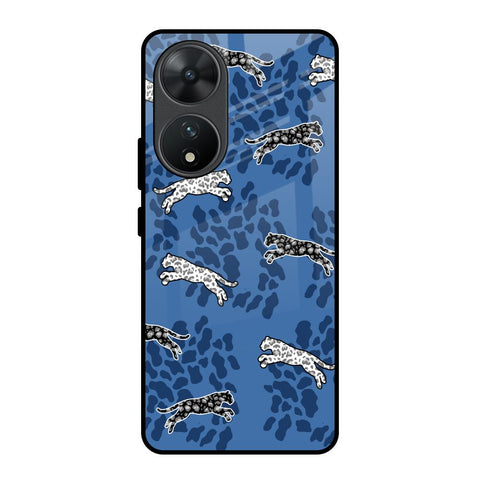 Blue Cheetah Glossy Case for Vivo T2 5G
