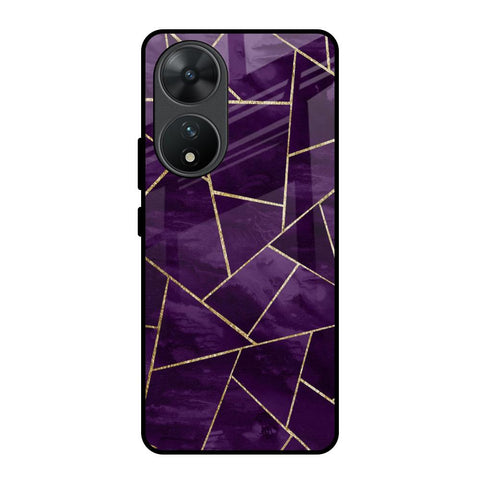 Geometric Purple Glossy Case For Vivo T2 5G