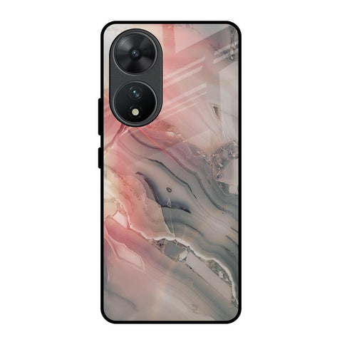 Pink And Grey Marble Glossy Case For Vivo T2 5G