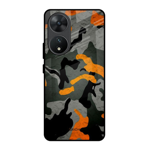 Camouflage Orange Glossy Case For Vivo T2 5G